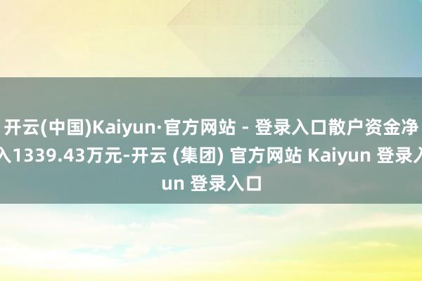   开云(中国)Kaiyun·官方网站 - 登录入口散户资金净流入1339.43万元-开云 (集团) 官方网站 Kaiyun 登录入口