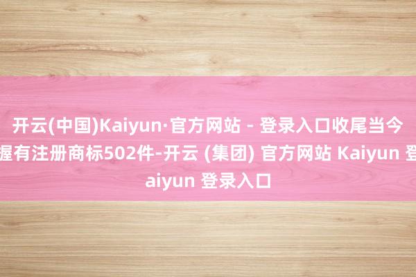   开云(中国)Kaiyun·官方网站 - 登录入口收尾当今公司共握有注册商标502件-开云 (集团) 官方网站 Kaiyun 登录入口