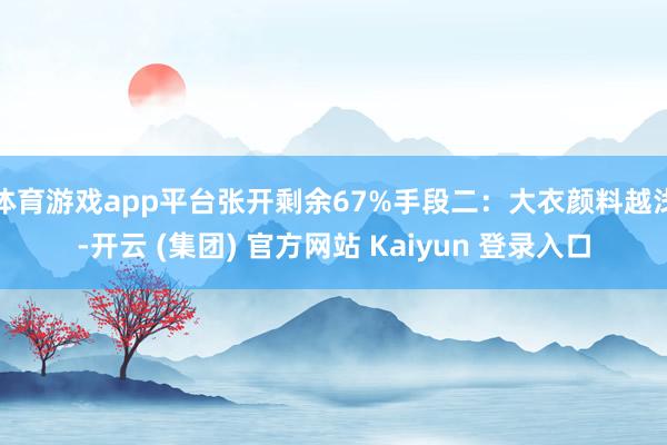   体育游戏app平台张开剩余67%手段二：大衣颜料越浅-开云 (集团) 官方网站 Kaiyun 登录入口