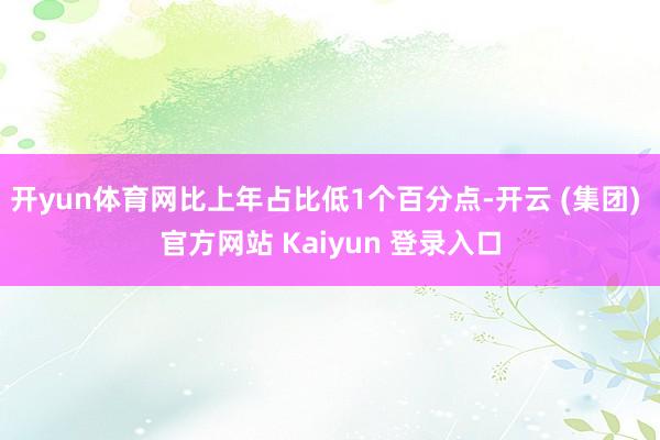   开yun体育网比上年占比低1个百分点-开云 (集团) 官方网站 Kaiyun 登录入口